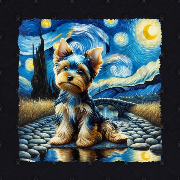 Starry Yorkshire Terrier Portrait - Dog Portrait by starry_night